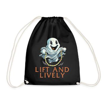 Gym Shirt, Lift And Lively Ghost Beads Jump Ropes - Drawstring Bag - black - Front