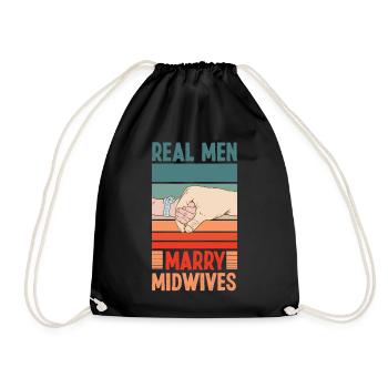 Nurse Midwife Birth Worker - Drawstring Bag - black - Front