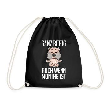 Montag - Turnbeutel - Schwarz - Vorne