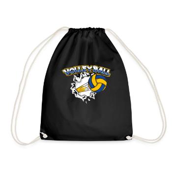 Volleyball freak Volleyball player Volleyball player - Drawstring Bag - black - Front