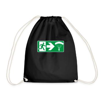 Emergency Exit Parachute Paraglider - Drawstring Bag - black - Front