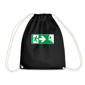 Notausgang Klettern Kletterer - Turnbeutel - Schwarz - Vorne
