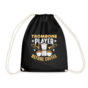 Joueur de trombone avant la fanfare amateur de café - Sac de sport léger - noir - Devant