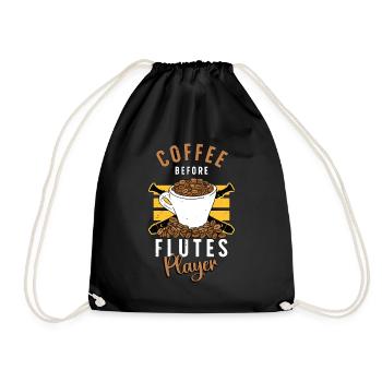 Flutes Player Coffee Before Woodwind Coffee Lover - Turnbeutel - Schwarz - Vorne