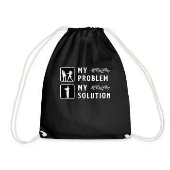Flutes Player My Problem My Pictogram Dad Mom - Turnbeutel - Schwarz - Vorne