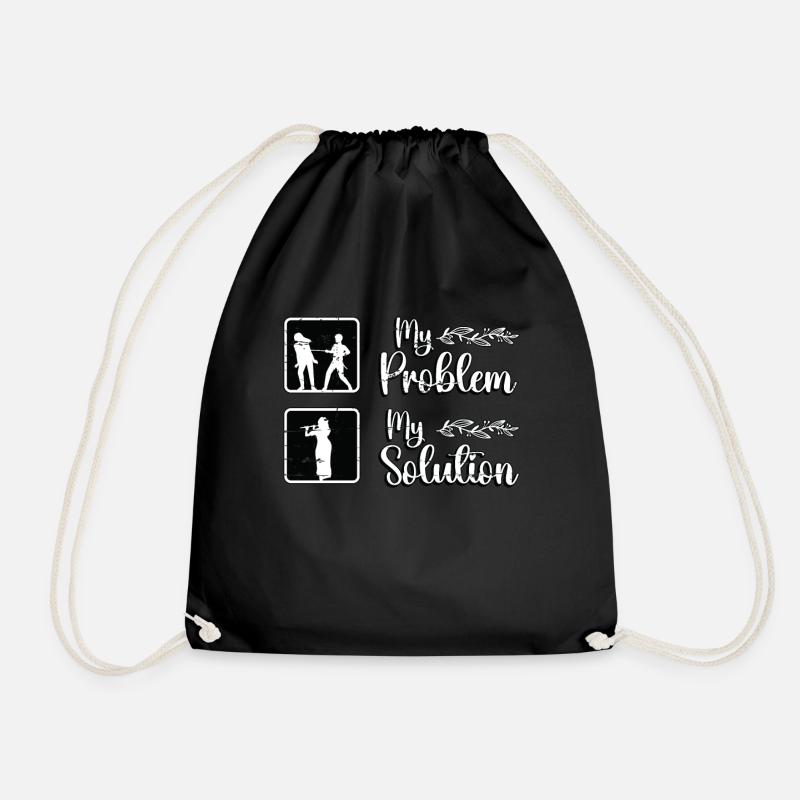 Flutes Player My Problem My Pictogram Mom Dad - Turnbeutel - Schwarz