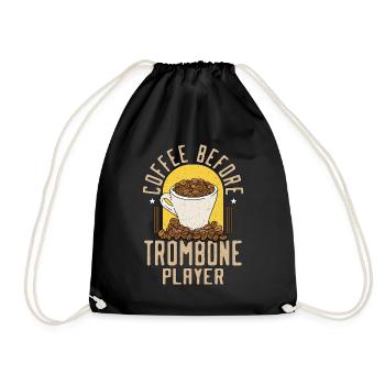 Trombone Player Coffee Brass Band Coffee Lover - Turnbeutel - Schwarz - Vorne