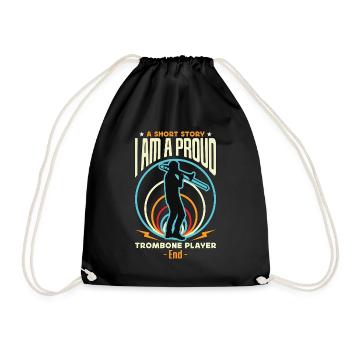 Joueur de trombone Une histoire courte Je suis une fanfare - Sac de sport léger - noir - Devant