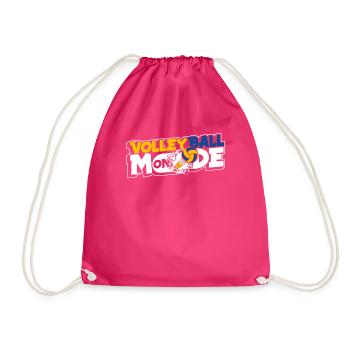 Volleyball Mode On Volleyballfreak Volleyballerin - Turnbeutel - Fuchsia - Vorne