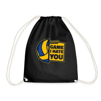 Good Game I Hate You Volleyballspieler Volleyball - Turnbeutel - Schwarz - Vorne