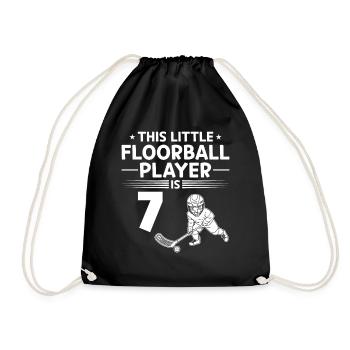 7th Birthday Floorball Player Kids Floorball Playe - Turnbeutel - Schwarz - Vorne