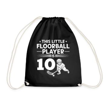 10th Birthday Floorball Player Kids Floorball Play - Turnbeutel - Schwarz - Vorne