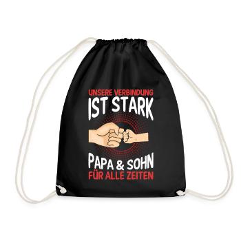 Papa Sohn Vater Familie Geschenk - Turnbeutel - Schwarz - Vorne