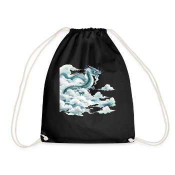 Drachenwolke Chinesischer Drache Aquarell Kunst - Turnbeutel - Schwarz - Vorne