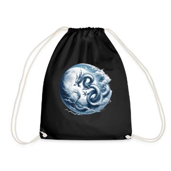 Dragon Moon Chinese Dragon Zodiac Symbol - Drawstring Bag - black - Front