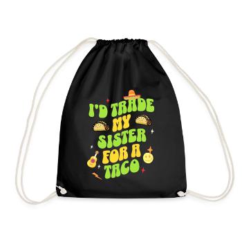 Taco - Drawstring Bag - black - Front