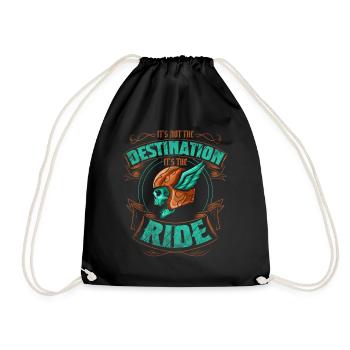 It's Not The Destination It's The Ride Biker - Turnbeutel - Schwarz - Vorne