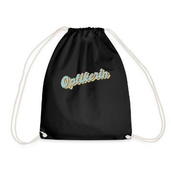 Optiker Abschluss-Geschenk Optikerin - Turnbeutel - Schwarz - Vorne