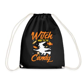 Witch Way To The Candy Spooky Candy Corn Halloween - Turnbeutel - Schwarz - Vorne