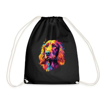 Aquarelle colorée irlandais Setter - Sac de sport léger - noir - Devant