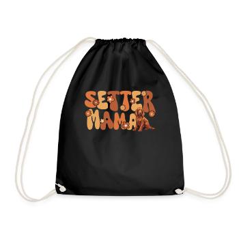 Irish Red Setter Groovy Setter Mom - Drawstring Bag - black - Front