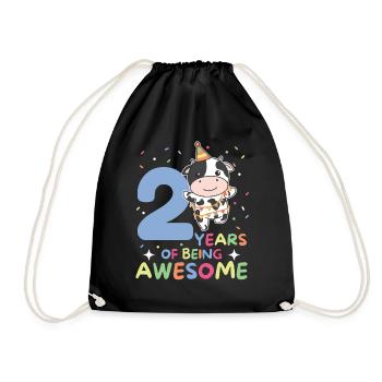 Vache pour les enfants de 2 ans - Sac de sport léger - noir - Devant