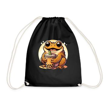 Crapauds kawaii Bubble Tea Boba Crapaud - Sac de sport léger - noir - Devant