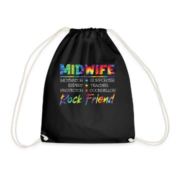Nurse Midwife Birth Worker Midwife - Drawstring Bag - black - Front