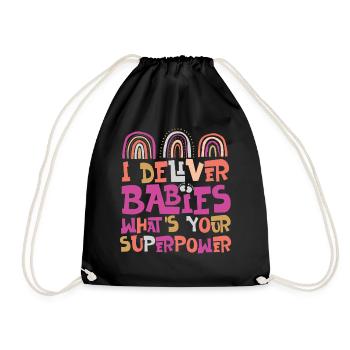 LD Labour And Delivery Nurse - Drawstring Bag - black - Front