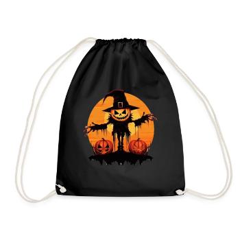 Halloween Scarecrow Full Moon Pumpkin Creepy - Turnbeutel - Schwarz - Vorne