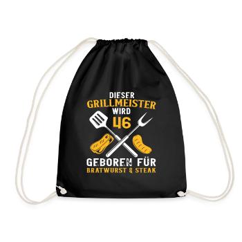 46 Geburtstag Griller Grill Grillen Spruch - Turnbeutel - Schwarz - Vorne