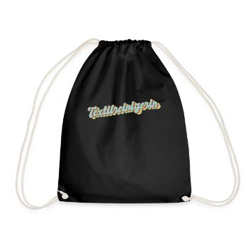 Wäscherei Abschluss-Geschenk Textilreinigerin - Turnbeutel - Schwarz - Vorne