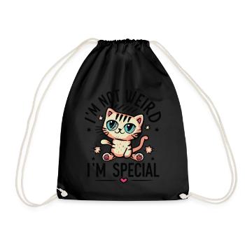 I'm Not Weird, I'm Special Cute Cat - Drawstring Bag - black - Front