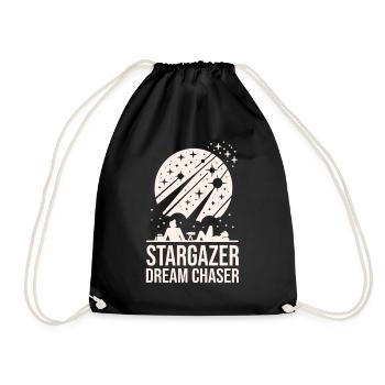 Sternengucker Astronomie Sternenbeobachtung - Turnbeutel - Schwarz - Vorne