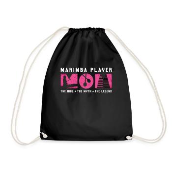 Marimba Player Mom The Idol Percussion Instrument - Drawstring Bag - black - Front