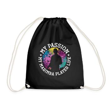 Marimba Player My Passion My Percussion Instrument - Drawstring Bag - black - Front