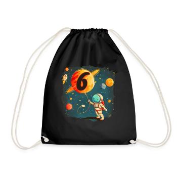 Astronaute Garçon 6e Anniversaire Univers Coloré - Sac de sport léger - noir - Devant