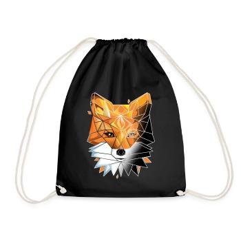 Geometric Fox Lover Math Geometry - Drawstring Bag - black - Front