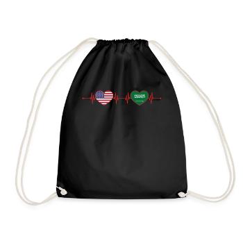 États-Unis Arabie Saoudite Heartbeat Américain Saoudien - Sac de sport léger - noir - Devant