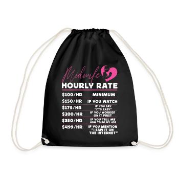 Nurse Midwife Birth Worker Midwife - Drawstring Bag - black - Front