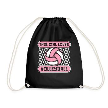 This Girl Loves Volleyball Volleyballfreak - Turnbeutel - Schwarz - Vorne