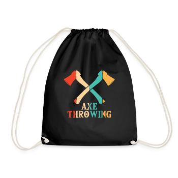 Axe Throwing Axe Throwing Competition Game Axe - Drawstring Bag - black - Front