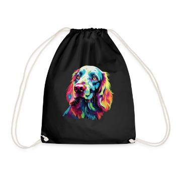 Aquarelle colorée Setter anglais - Sac de sport léger - noir - Devant