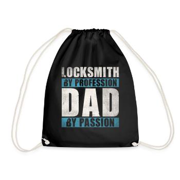 Dad By Passion Profession Locksmith - Turnbeutel - Schwarz - Vorne