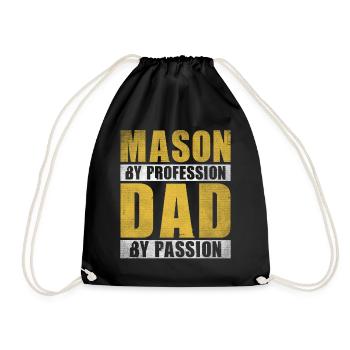 Dad By Passion Profession Mason - Turnbeutel - Schwarz - Vorne