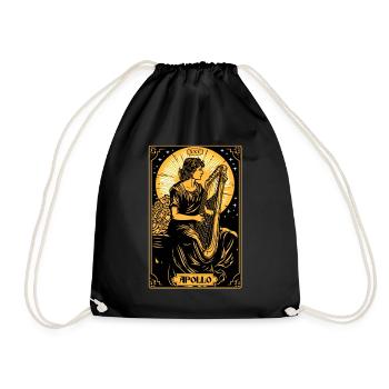 Apollo Greek God Mythology Harp Player Tarot Card - Turnbeutel - Schwarz - Vorne
