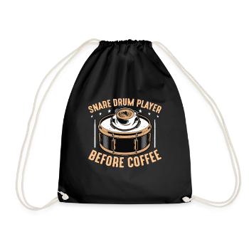Snare Drum Player Before Drumline Coffee Lover - Drawstring Bag - black - Front