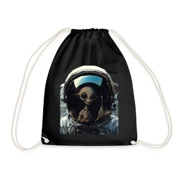 Hilarious Alien Abduction Funny Probe Astronaut - Drawstring Bag - black - Front