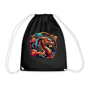 Year Of The Dragon 2024 Chinese Zodiac Lucky - Drawstring Bag - black - Front