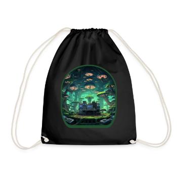 Mythique Anime Forêt Mignon Boba Thé Jeux - Sac de sport léger - noir - Devant
